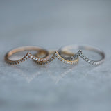 0.225 CT Round Curved Lab Grown Diamond Wedding Band