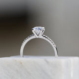 Round Cut Pave Lab Grown Diamond Engagement Ring