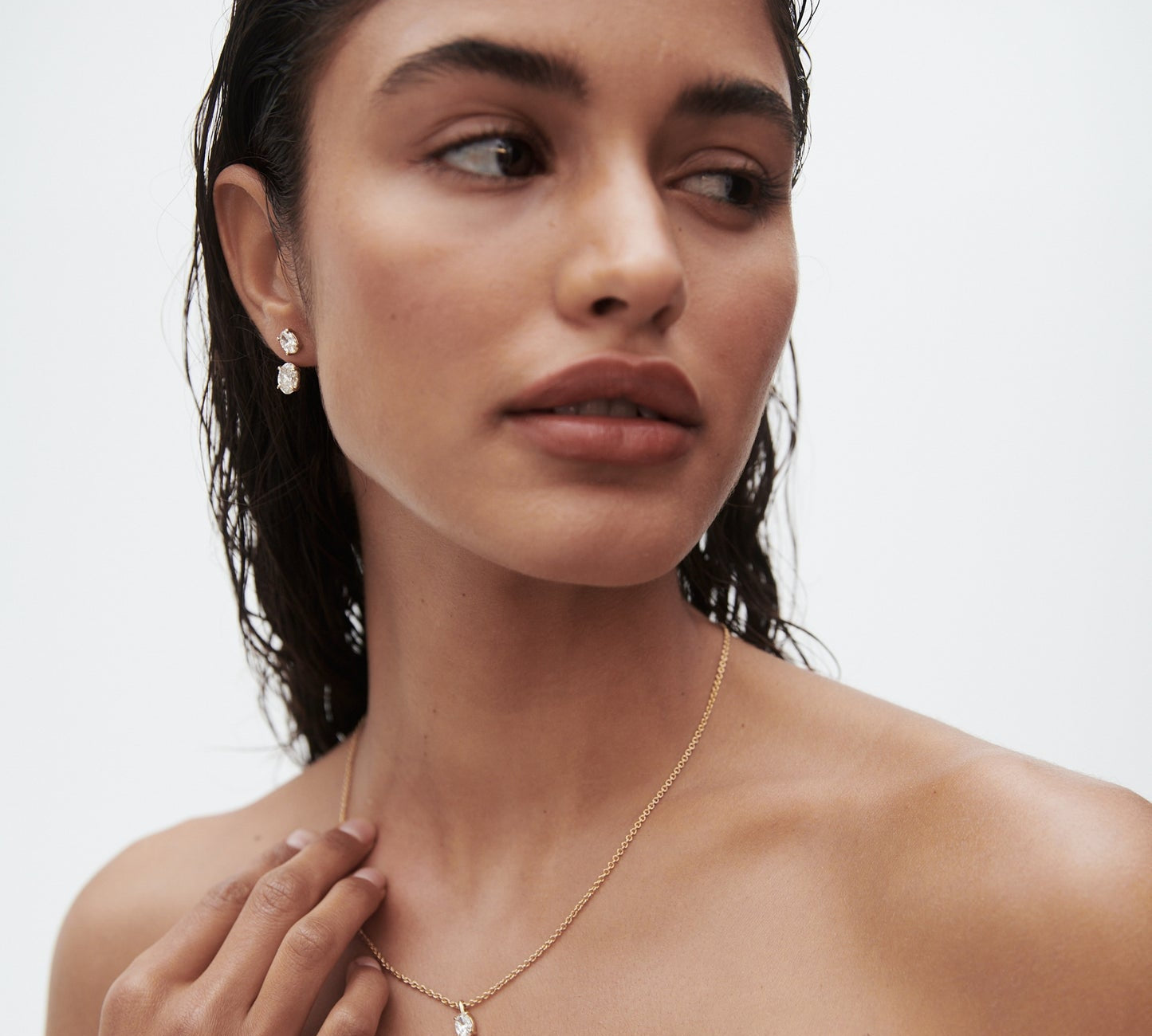 4.0 TCW Oval Cut Lab Grown Stud Jacket Earrings