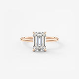 Emerald Hidden Halo Lab Grown Diamond Engagement Ring