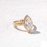 3 CT Vintage Marquise Lab Grown Diamond Engagement Ring