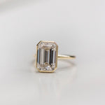 4.90 CT Emerald Cut Bezel Solitaire Moissanite Engagement Ring 4