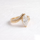 2.5 CT Marquise Lab Grown Diamond Bridal Set – Wrap Pavé