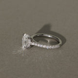 1.01 CT Oval Lab Grown Diamond Pave Style Engagement Ring
