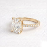 2 CT Pave Radiant Lab Grown Diamond Engagement Ring