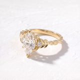 1.5 CT Nature Inspired Marquise Lab Grown Diamond Engagement Ring