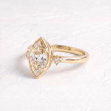 2 CT Three Stone/ Bezel Marquise Lab Grown Diamond Engagement Ring