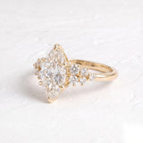 3 CT Cluster Marquise Lab Grown Diamond Engagement Ring