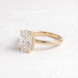 3 CT Solitiare Elongated Cushion Lab Grown Diamond Engagement Ring
