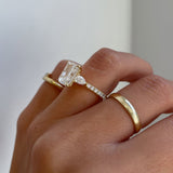 2.40 CT Radiant Lab Grown Diamond Three Stone Style Engagement Ring