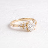 1 CT Cluster Oval Lab Grown Diamond Engagement Ring