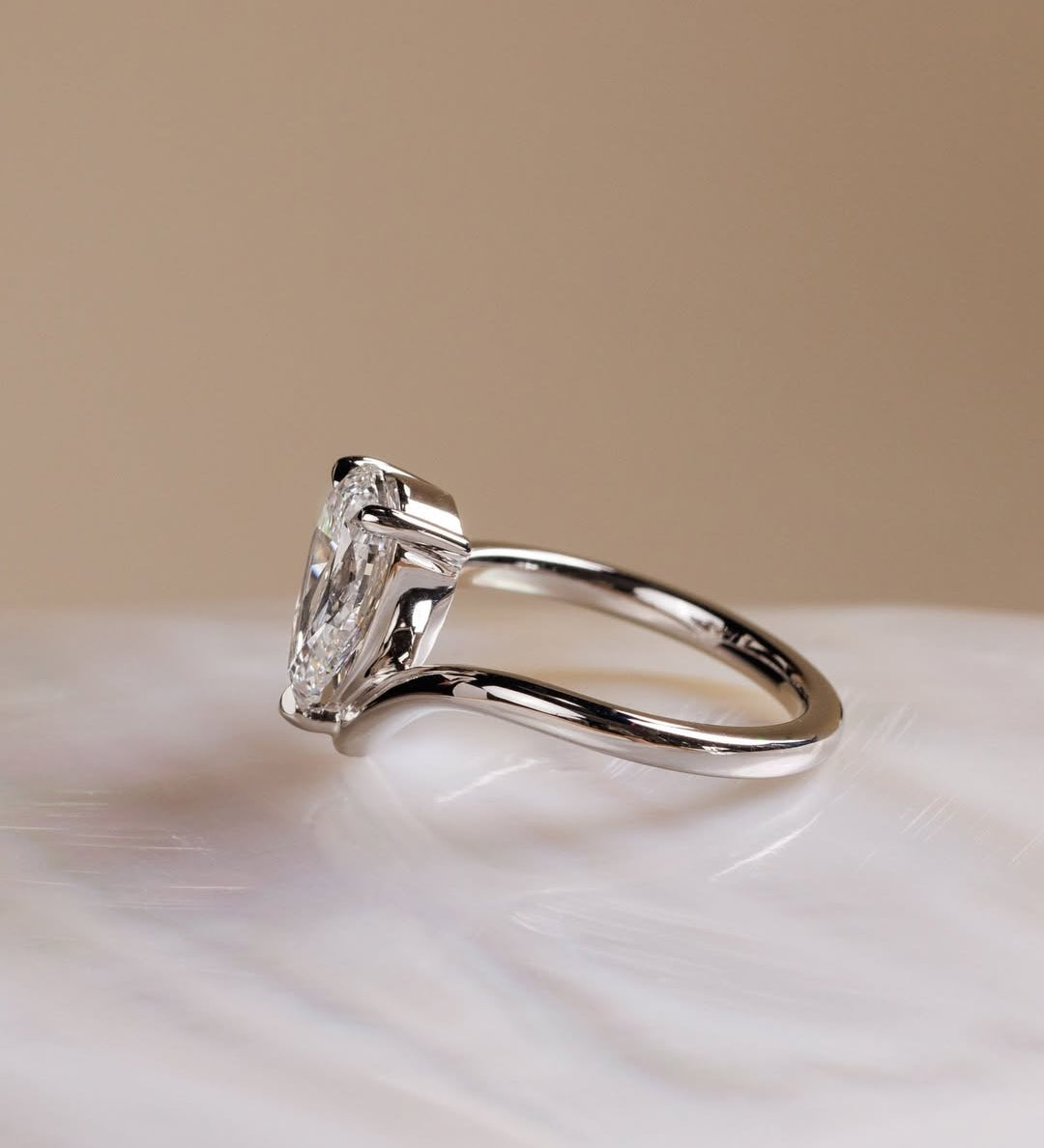 2.0 CT Pear⁠ Lab Grown Diamond solitaire Style Engagement Ring
