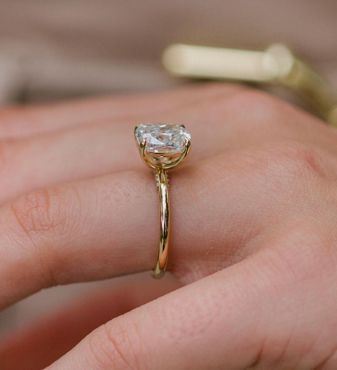 2.80 CT Cushion Solitaire Moissanite Engagement Ring 2