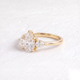 1.5 CT Three Stone Pear Lab Grown Diamond Engagement Ring
