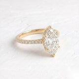 2 CT Pave Marquise Lab Grown Diamond Engagement Ring
