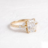 2 CT Cluster Radiant Lab Grown Diamond Engagement Ring