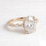 3 CT Pave Oval Lab Grown Diamond Engagement Ring