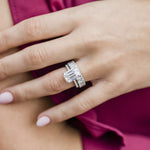 4.30 CT Emerald Solitaire Hidden Halo & Pave Moissanite Engagement Ring 7