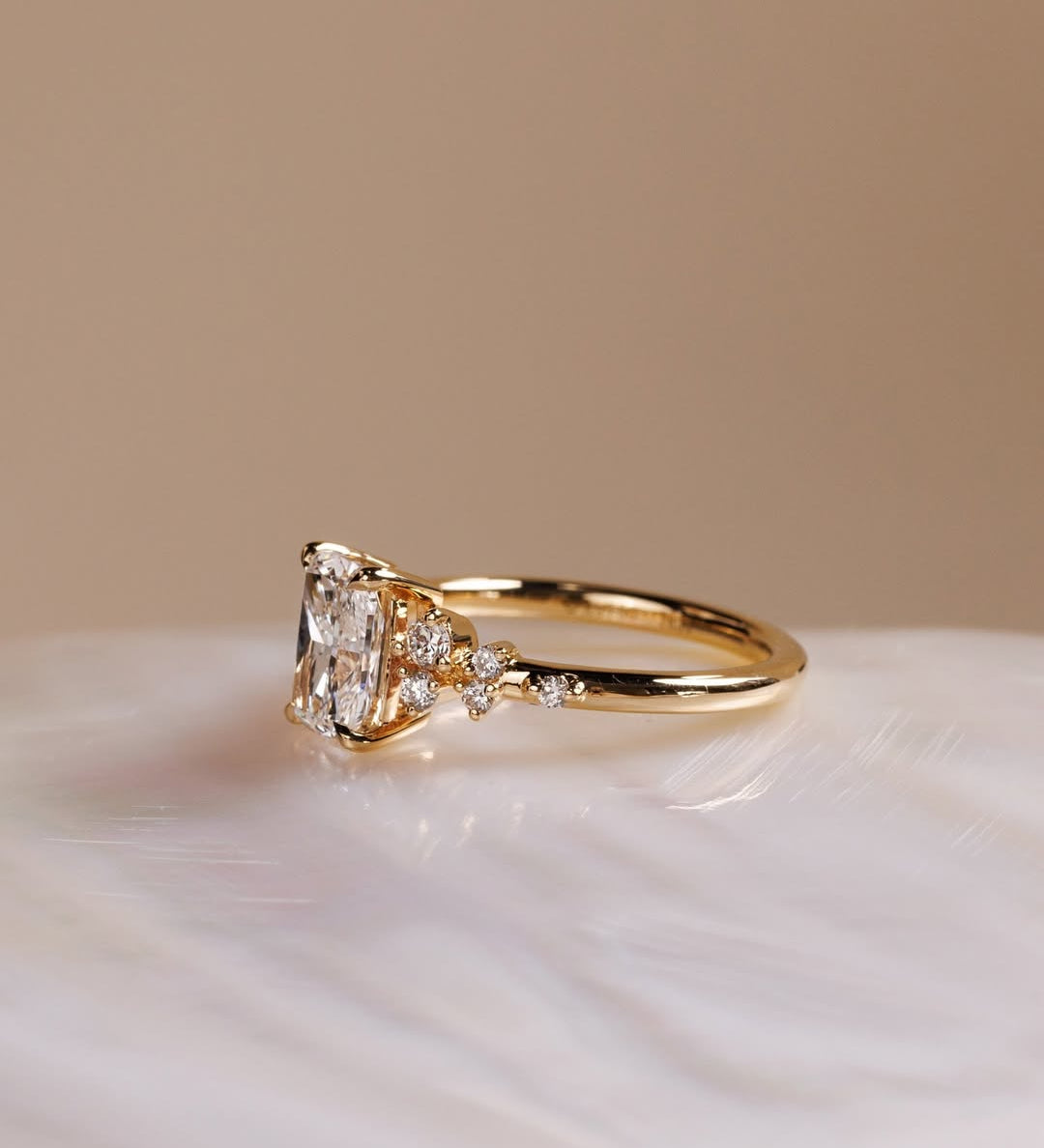 1.50 CT Elongated Cushion⁠ Lab Grown Diamond cluster Style Engagement Ring