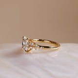 1.50 CT Elongated Cushion⁠ Lab Grown Diamond cluster Style Engagement Ring