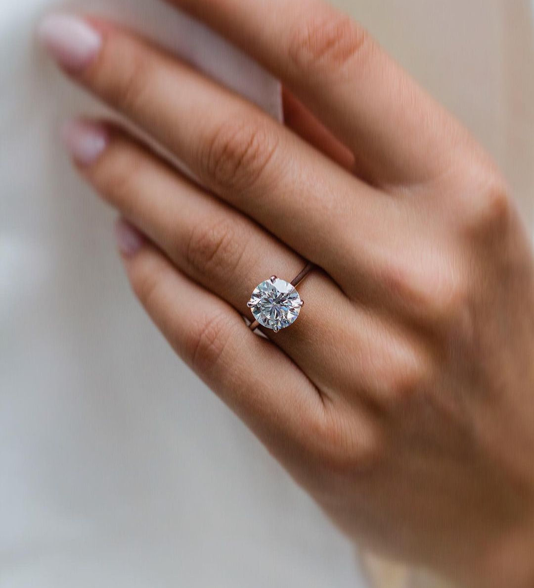 2.75 CT Round Hidden Halo Moissanite Engagement Ring 1