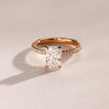 1.02 CT Radiant Lab Grown Diamond Pave Style Engagement Ring