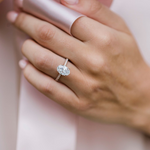 3.0 CT Oval Solitaire Hidden Halo & Pave Moissanite Engagement Ring 1