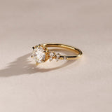 1.5 CT Round⁠ Lab Grown Diamond Cluster Style Engagement Ring