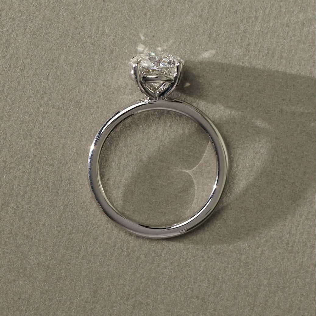 1.0 CT Round Lab Grown Diamond Solitaire Setting Engagement Ring