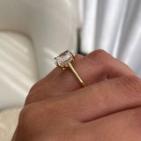 2.0 CT Oval Lab Grown Diamond Hidden halo Setting Engagement Ring