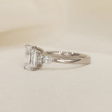1.58 CT Emerald Lab Grown Diamond Cluster Style Engagement Ring