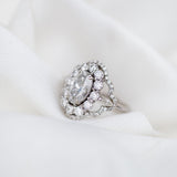 1.85 CT Oval Art Deco Halo Moissanite Engagement Ring 7