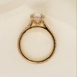 1.83 CT Oval  Lab Grown Diamond Pave Style Engagement Ring