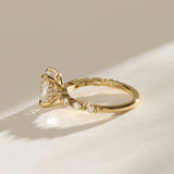 1.80 CT Elongated Cushion Lab Grown Diamond Pave Style Engagement Ring