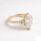 2.5 CT Cluster Marquise Lab Grown Diamond Engagement Ring