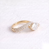1.1 CT Marquise Lab Grown Diamond Engagement Ring – Curved Pavé