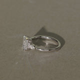 1.58 CT Emerald Lab Grown Diamond Three Stone Setting Engagement Ring