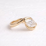 1.5 CT Marquise Cut Lab Grown Diamond Unique Setting Engagement Ring