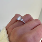 2.0 CT Cushion Lab Grown Diamond Pave Style Engagement Ring