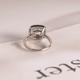 Stunning 1.0 - 2.0 CT Cushion Moissanite Engagement Ring With Pave & Halo Design 3