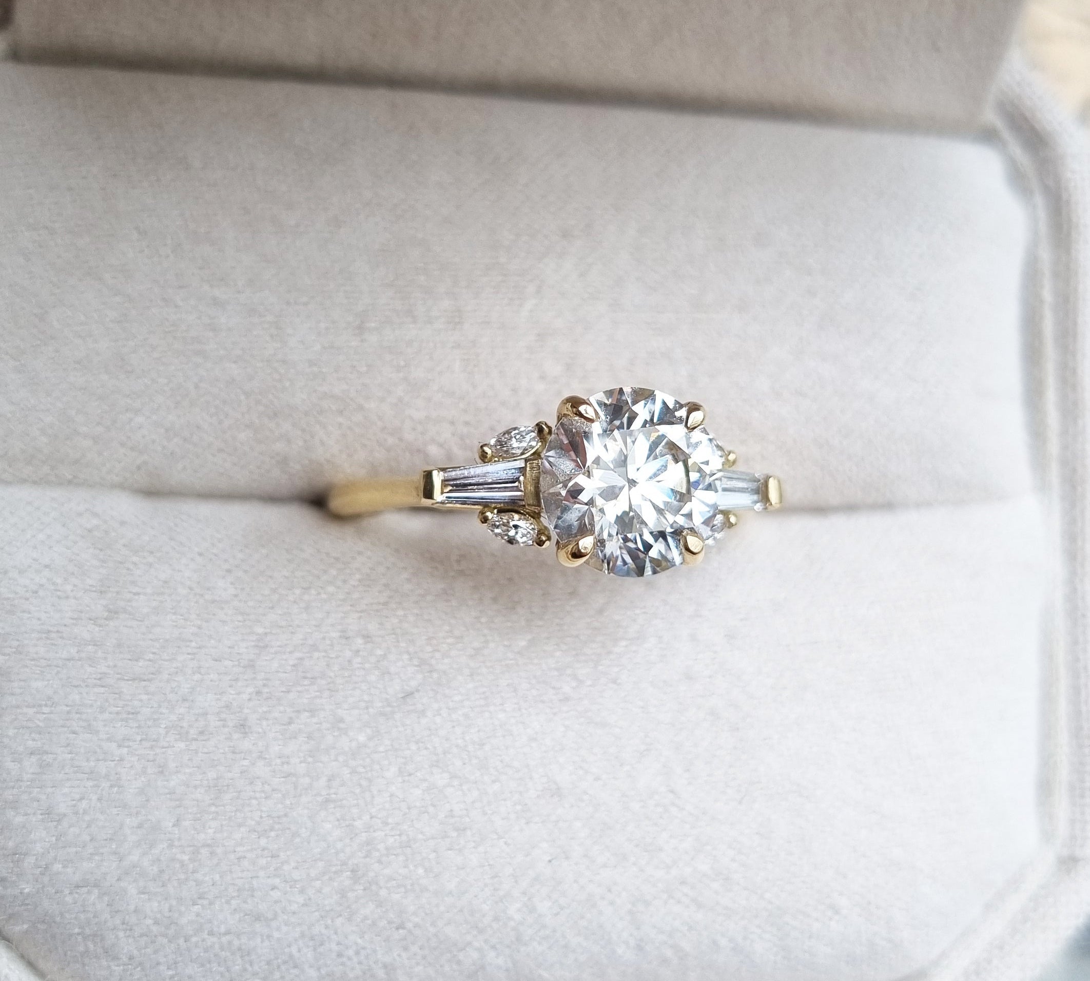 Round Cluster Lab Grown Diamond Engagement Ring