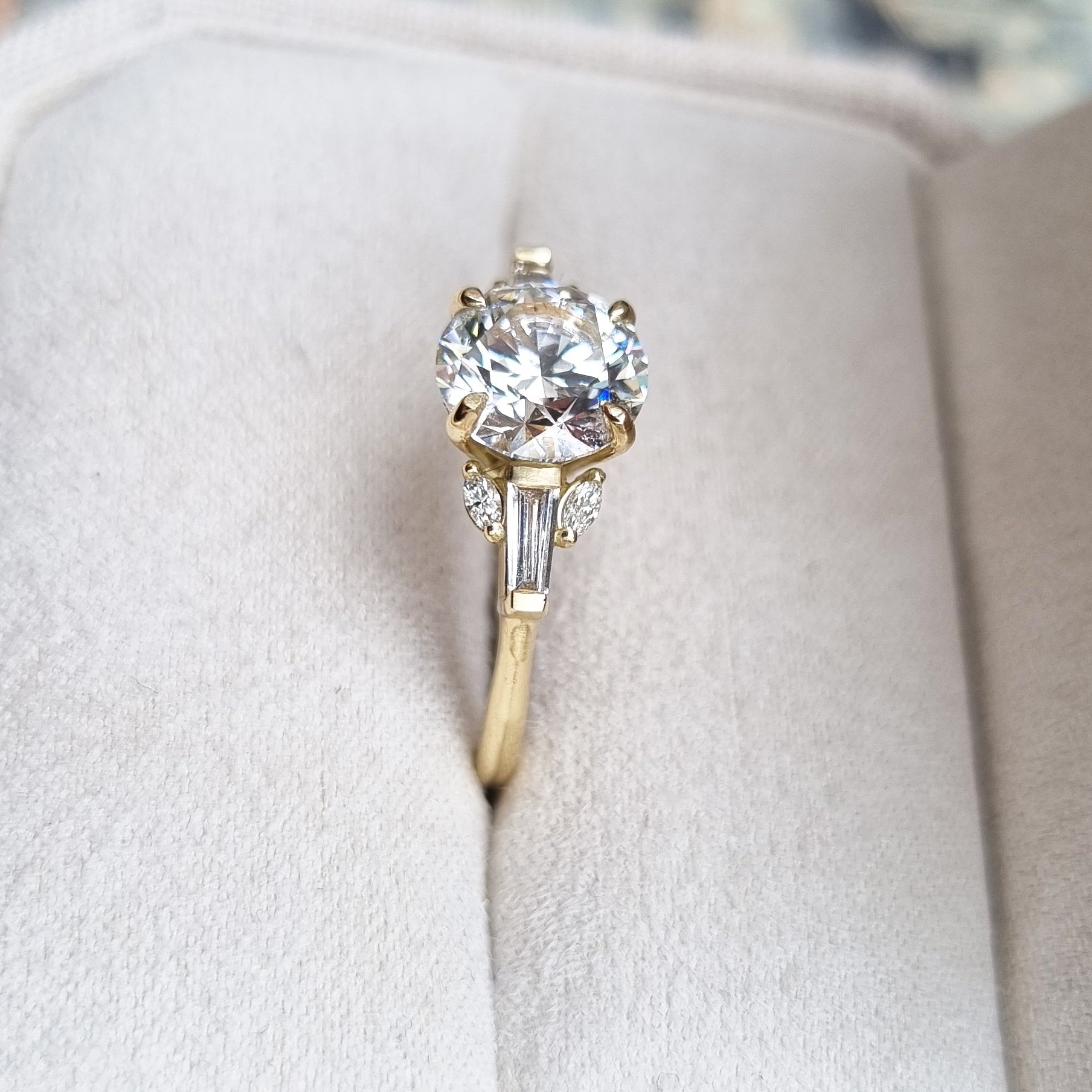 Round Cluster Lab Grown Diamond Engagement Ring