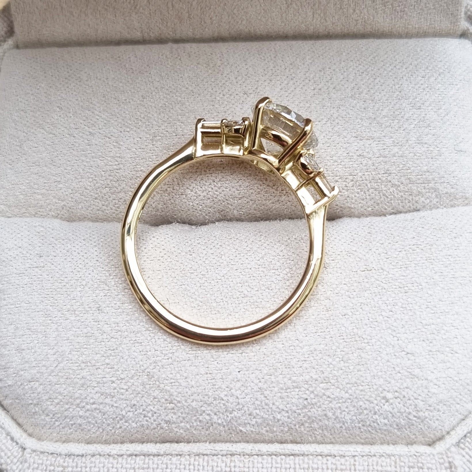 Round Cluster Lab Grown Diamond Engagement Ring