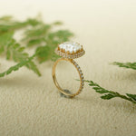 Stunning 1.0 - 2.0 CT Cushion Moissanite Engagement Ring With Pave & Halo Design 8