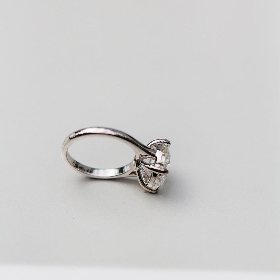 4.11 CT Round Solitaire Moissanite Engagement Ring 3
