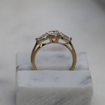 0.50 CT Round Three Stones Lab Grown Diamond Engagement Ring
