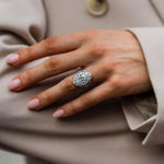 4.10 CT Oval Halo Art Deco Moissanite Engagement Ring 3