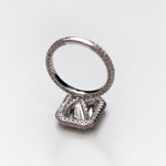 4.4 CT Radiant Double Halo Moissanite Engagement Ring 3