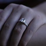 Stunning 1.0 - 2.0 CT Asscher Moissanite Engagement Ring With Twisted Pave Design 4