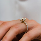 3.50 CT Oval Solitaire Hidden Halo & Pave Moissanite Engagement Ring 3